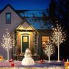 LINKROMAT Lighted Birch Trees, 4FT 5FT 6FT(48 56 96LED) Pre-lit Birch Tree with Warm White, Artificial Birch Tree Outdoor/Indoor Christmas Easter Tree for Wedding Party Christmas Decoration -3PC view 2