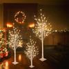 LINKROMAT Lighted Birch Trees, 4FT 5FT 6FT(48 56 96LED) Pre-lit Birch Tree with Warm White, Artificial Birch Tree Outdoor/Indoor Christmas Easter Tree for Wedding Party Christmas Decoration -3PC view 3