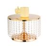 12 inch Gold Wedding Cake Stand with Crystal Bling Pendants, Metal Chandelier Cake Stand Cupcake Dessert Display Plate, Round Mirrored Cake Holder for Table, Wedding, Party, Event view 1