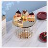 12 inch Gold Wedding Cake Stand with Crystal Bling Pendants, Metal Chandelier Cake Stand Cupcake Dessert Display Plate, Round Mirrored Cake Holder for Table, Wedding, Party, Event view 2