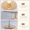 12 inch Gold Wedding Cake Stand with Crystal Bling Pendants, Metal Chandelier Cake Stand Cupcake Dessert Display Plate, Round Mirrored Cake Holder for Table, Wedding, Party, Event view 3