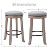 HEAH-YO 360 Swivel Bar Stools Set of 4, 25.6" Farmhouse Counter Height Stools with Solid Wood Legs, Modern Backless Barstools for Dining Room Kitchen Pub with Footrest,Grey view 3