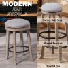 HEAH-YO 360 Swivel Bar Stools Set of 4, 25.6" Farmhouse Counter Height Stools with Solid Wood Legs, Modern Backless Barstools for Dining Room Kitchen Pub with Footrest,Grey view 4