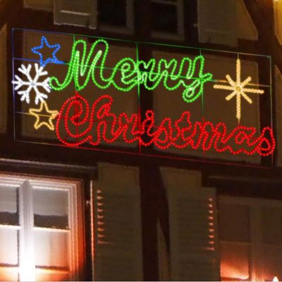 JUSTPRO [Ultra Large 94.5x41 Inch Twinkle Super-Bright 1122LED Merry Christmas Motif Multi LEDs Outdoor Christmas Decoration with 11 Functions and Timer Waterproof for Outdoor Home Party Wall Hanging