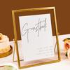 Calculs Metal Floating Picture Frames Sign for Wedding/Party Table Guestbook Alternative Glass Photo Display Gold 10x8 inces view 4
