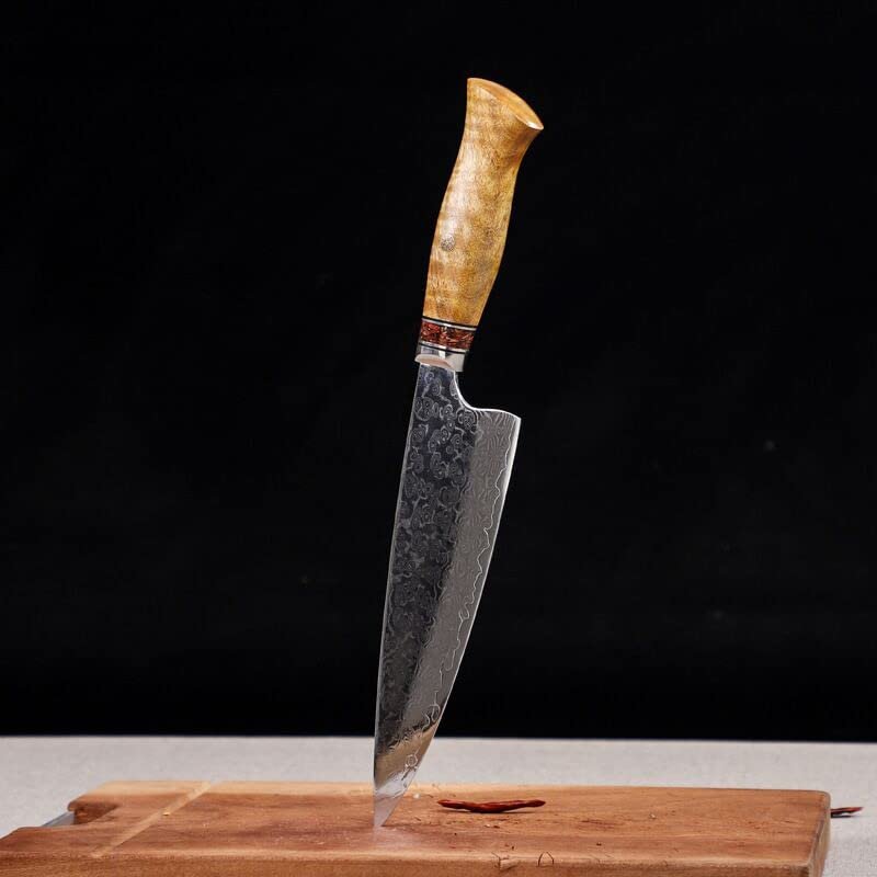 Chef Knife,Kitchen Knife, 8-inch Damascus steel knife household cutting knife Longquan hand-forged slicing blade durable boning knife (Color : G-cd117)