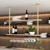 Pipi Zhu 2-Tier Hanging Wine Rack, Ceiling Wine Glass Rack, Vintage Photo Display Stand, Modern Minimalist Wall Shelves, Wrought Iron Plant Stand, Antique Wooden Shelves for Wall Decor view 4
