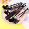 Black Silverware Set for 8 , IKXO 32-Piece Modern 18/10 Stainless Steel Flatware Cutlery Set for Home and Restaurant , Fork Knife and Spoon Set for Halloween Christmas view 4