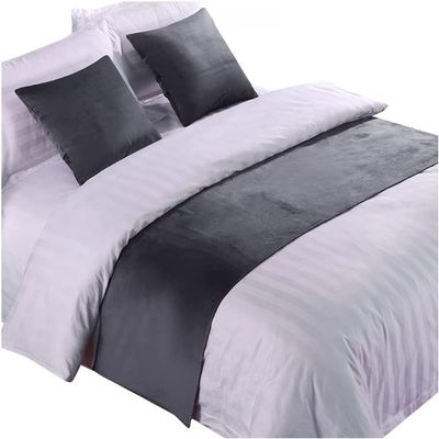 Tophacker Soft Faux Velvet Home Decoration Modern Bed Runner Home Bedding Scarf Protection Bedspreads Coverlets King Size Bed Bed Spread Hotel Bed Towel (Color : Dark Gray, Size : King 50 * 260cm)