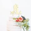Mr And Mrs Cake Topper with Pet, Mr & Mrs Rustic Wreath Couple's Names Cake Topper, Wood Wedding Cake Topper, Customized Bride And Groom Wedding Cake Topper, Funny Cake Toppers for Wedding view 2