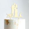 Mr And Mrs Cake Topper with Pet, Mr & Mrs Rustic Wreath Couple's Names Cake Topper, Wood Wedding Cake Topper, Customized Bride And Groom Wedding Cake Topper, Funny Cake Toppers for Wedding view 4