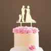 Wedding Cake Toppers with Pet, Mr And Mrs Cake Toppers for Wedding, Wood Wedding Cake Topper, Customized Bride And Groom Wedding Cake Topper, Anniversary Baptism Cake Topper view 1