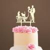 Mr And Mrs Cake Topper with Pet, Mr And Mrs Cake Toppers for Wedding, Wood Wedding Cake Topper, Customized Bride And Groom Wedding Cake Topper, Anniversary Cake Toppers view 1