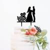 Mr And Mrs Cake Topper, Mr & Mrs Wedding Cake Topper, Black Acrylic Cake Topper for Wedding, Family Wedding Cake Topper, Beach Wedding Bridal Shower Decor view 3