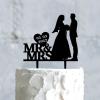 Mr And Mrs Cake Topper, Mr & Mrs Wedding Cake Topper, Black Acrylic Cake Topper for Wedding, Family Wedding Cake Topper, Beach Wedding Bridal Shower Decor view 4