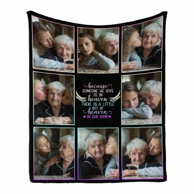 Custom Memorial Blanket with Picture Memorial Gifts for Loss of Grandmother Mother Father Bereavement Gifts for Loss of Husband Wife Memory Blanket