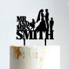 Bride And Groom with Children Cake Topper, Custom Wedding Family Cake Topper, Family Wedding Cake Topper with Kids, Black Acrylic Cake Topper, Gift for Anniversary