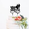 Mr And Mrs Cake Topper, Personalized Mr And Mrs Cake Topper, Black Acrylic Wedding Cake Topper, Customized Bride And Groom Wedding Cake Topper, Funny Cake Toppers for Wedding view 3