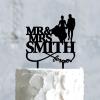 Mr And Mrs Cake Topper, Personalized Mr And Mrs Cake Topper, Black Acrylic Wedding Cake Topper, Customized Bride And Groom Wedding Cake Topper, Funny Cake Toppers for Wedding view 4