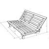 Kodiak Furniture Carson Full Size Futon Frame and Mattress Set - Java Brown Finish Wood Futon Frame with Mattress Included in Linen Aqua Color view 3