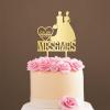 Personalized Cake Topper for Wedding Brides Lesbian Gay Same Sex Cake Topper with Dog Mrs And Mrs Wedding Cake Topper with Cat Lesbian Silhouette Wedding Cake Topper (Mirror Gold Acrylic) view 1