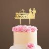 Mr & Mrs Wedding Cake Topper Mirror Gold Wedding Cake Topper Customized Bride And Groom Wedding Cake Topper Rustic Wreath Cake Topper Acrylic Party Supplies view 1