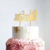 Mr & Mrs Wedding Cake Topper Mirror Gold Wedding Cake Topper Customized Bride And Groom Wedding Cake Topper Rustic Wreath Cake Topper Acrylic Party Supplies view 4