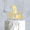 Mr And Mrs Wedding Cake Topper Mirror Gold Wedding Cake Topper Customized Bride And Groom Wedding Cake Topper Funny Cake Toppers for Wedding Acrylic Party Supplies view 3