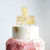 Mr And Mrs Wedding Cake Topper Mirror Gold Wedding Cake Topper Customized Bride And Groom Wedding Cake Topper Funny Cake Toppers for Wedding Acrylic Party Supplies view 4