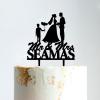 Bride And Groom with Children Cake Topper, Custom Mr And Mrs Wedding Cake Topper, Wedding Cake Topper Happy Family, Black Acrylic Cake Topper, Couple Wedding Decoration