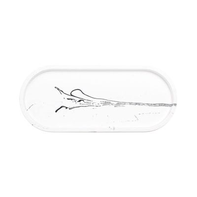 NICHANGHUA Cement Oval Trays Decorative Nordic Vintage Industrial Style Jewelry Perfume Storage Tray Dressing Table Decoration (Color : A-M)