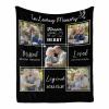 Custom Memorial Blankets with Photos, Personalized in Loving Memory Picture Name Date Blanket - Sympathy Blanket for Loss of Mom Dad Grandmother Grandfather Pet 70 x 80 Inches view 1