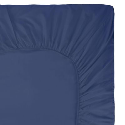 Craftsworth Egyptian Cotton Fitted Sheet - Cal King Size Denim Blue Deep Pocket Luxury Quality Sheet