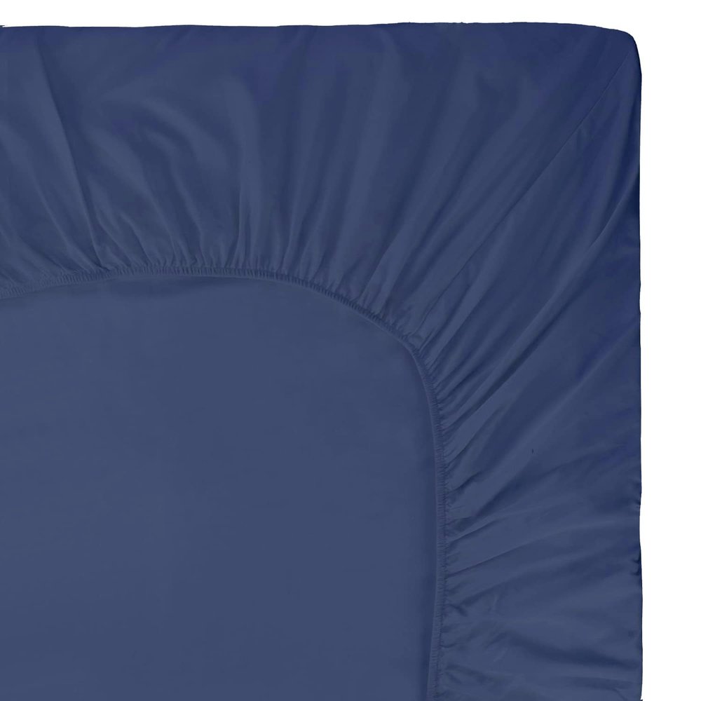Craftsworth Egyptian Cotton Fitted Sheet - Cal King Size Denim Blue Deep Pocket Luxury Quality Sheet