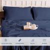 Craftsworth Egyptian Cotton Fitted Sheet - Cal King Size Denim Blue Deep Pocket Luxury Quality Sheet view 4