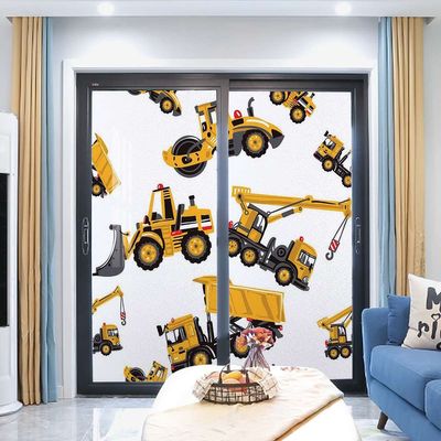 Yellow Black Window Film Daytime Privacy Protection Vehicles Cartoon Abstract Images Window Film Privacy Stained Static Cling Glass Film Cars 35.4Wx78.7L-inch x2 Pcs