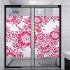 White Pink Stained Glass Window Film Privacy Exotic Hibiscus Flower Blackout Window Film Privacy Window Film Tropical Botanical Flowers 35.4Wx78.7L-inch x2 Pcs view 2