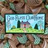 God Bless Our Home Handmade Deco Mesh Wreath view 2