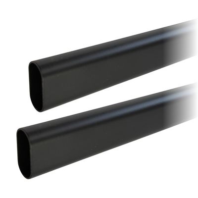 60" Black Oval Closet Rod | Heavy Duty Wardrobe Clothes Pole | 2 Pack