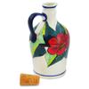 Polmedia Polish Pottery Bottle UNIKAT - Poinsettia Paradise Pattern Handmade in Boleslawiec Poland + Certificate of Authenticity view 2