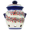 Polmedia Polish Pottery Garlic and Onion Jar UNIKAT - Patriotic Blooms Pattern Handmade in Boleslawiec Poland + Certificate of Authenticity view 3
