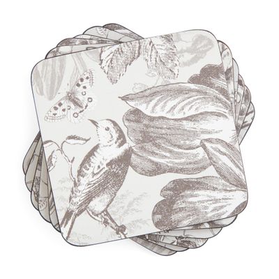 Pimpernel Vintage Garden Collection Coasters | Set of 6 | Cork Backed Board | Heat and Stain Resistant | Drinks Coaster for Tabletop Protection | Measures 4 x 4