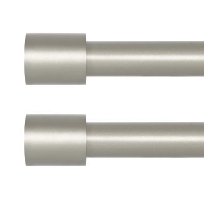 2 Pack Silver Curtain Rods for Windows 48 to 84 Inch(4-7ft),1" Diameter Heavy Duty Curtain Rods,Cylindrical End Cap Curtain Rod,Modern Adjustable Drapery Rods,Window Curtains Rod 48-84",Antique Silver