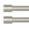 2 Pack Silver Curtain Rods for Windows 48 to 84 Inch(4-7ft),1" Diameter Heavy Duty Curtain Rods,Cylindrical End Cap Curtain Rod,Modern Adjustable Drapery Rods,Window Curtains Rod 48-84",Antique Silver view 1