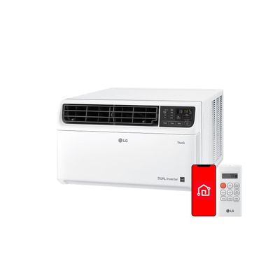 LG 10,000 BTU Smart Window Air Conditioner, 115V, Cools 450 Sq. Ft. for Bedroom, Living Room, Apartment, Dual Inverter, Quiet Operation, Energy Star, works with LG ThinQ, Amazon Alexa and Hey Google