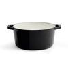 Kana Lifestyle Milo 5.5-quart Enameled Cast Iron Dutch Oven with Lid | Premium Casserole Cooking Pot | Enamel Coating Inside and Out | Oven Safe and Dishwasher Friendly (Gloss Black with Gold Knob) view 2