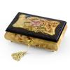 Harmonious Single Pink Rose and Butterfly with Rosewood Frame Music Box - Many Songs to Choose - Music of The Night view 1