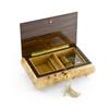 Harmonious Single Pink Rose and Butterfly with Rosewood Frame Music Box - Many Songs to Choose - Music of The Night view 3
