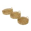 Deco 79 Seagrass Handmade Living Room Decor Tray Woven Ottoman Tray with Handles, Set of 3 Serving Tray 19", 16", 14" W, Brown view 2