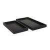 CosmoLiving by Cosmopolitan Marble Living Room Decor Tray Ottoman Tray with Raised Border, Set of 2 Serving Tray 14", 11" W, Black view 2
